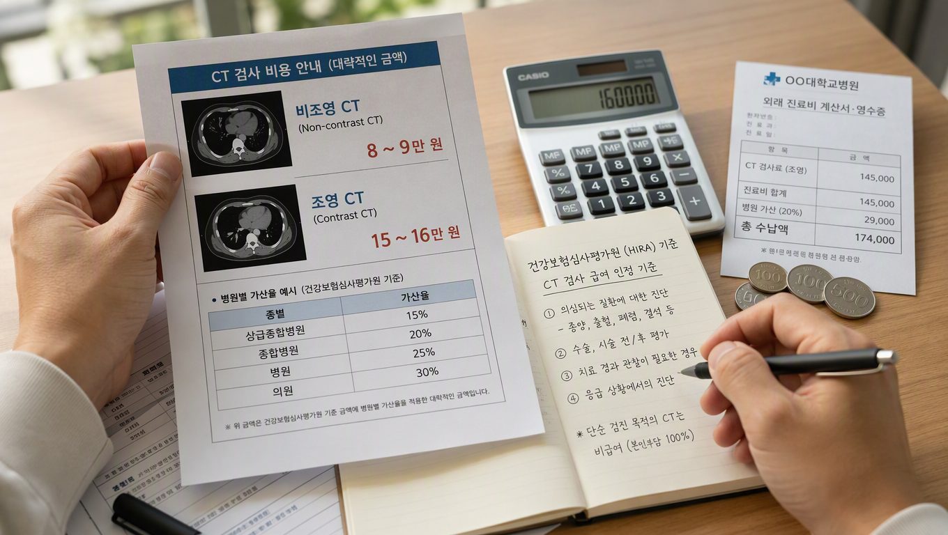 ct검사지로 보는 CT 검사 비용과 급여 적용 기준